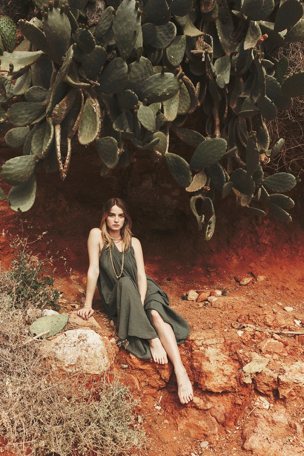 Khaki Eleni Dress
