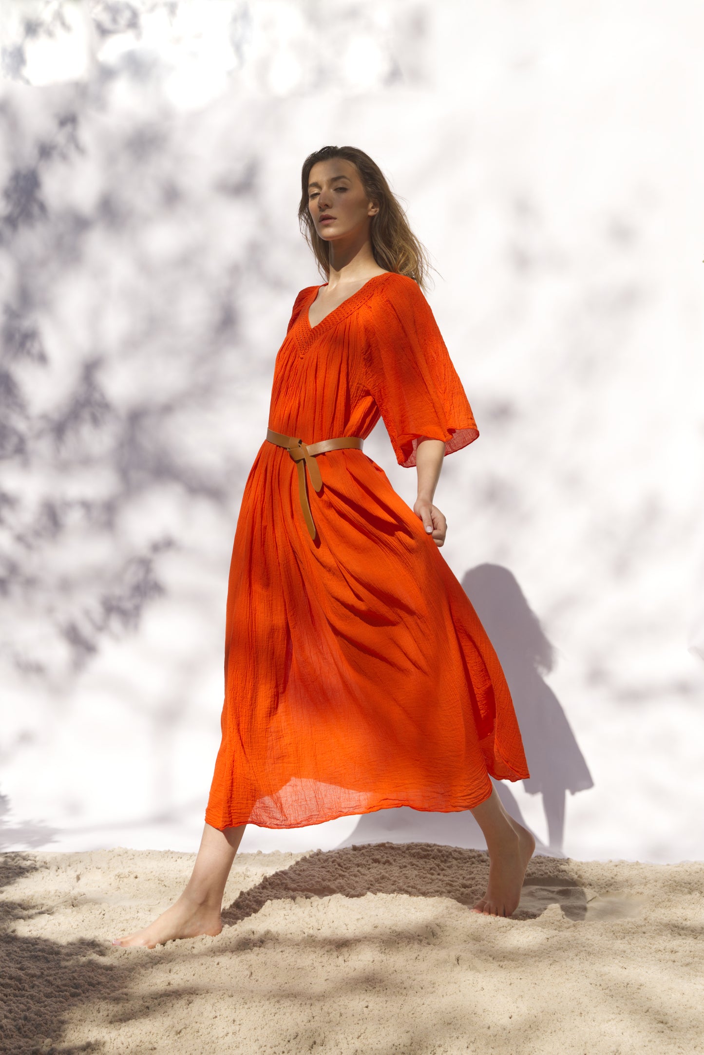 Mandarin Red with sleeves