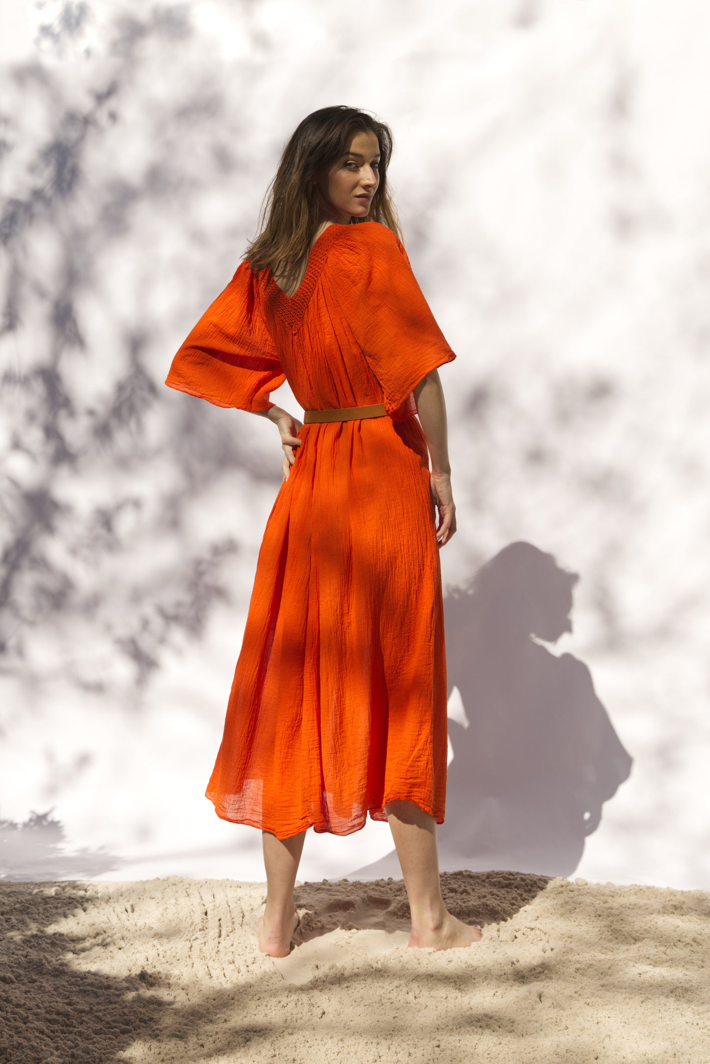 Mandarin Red with sleeves