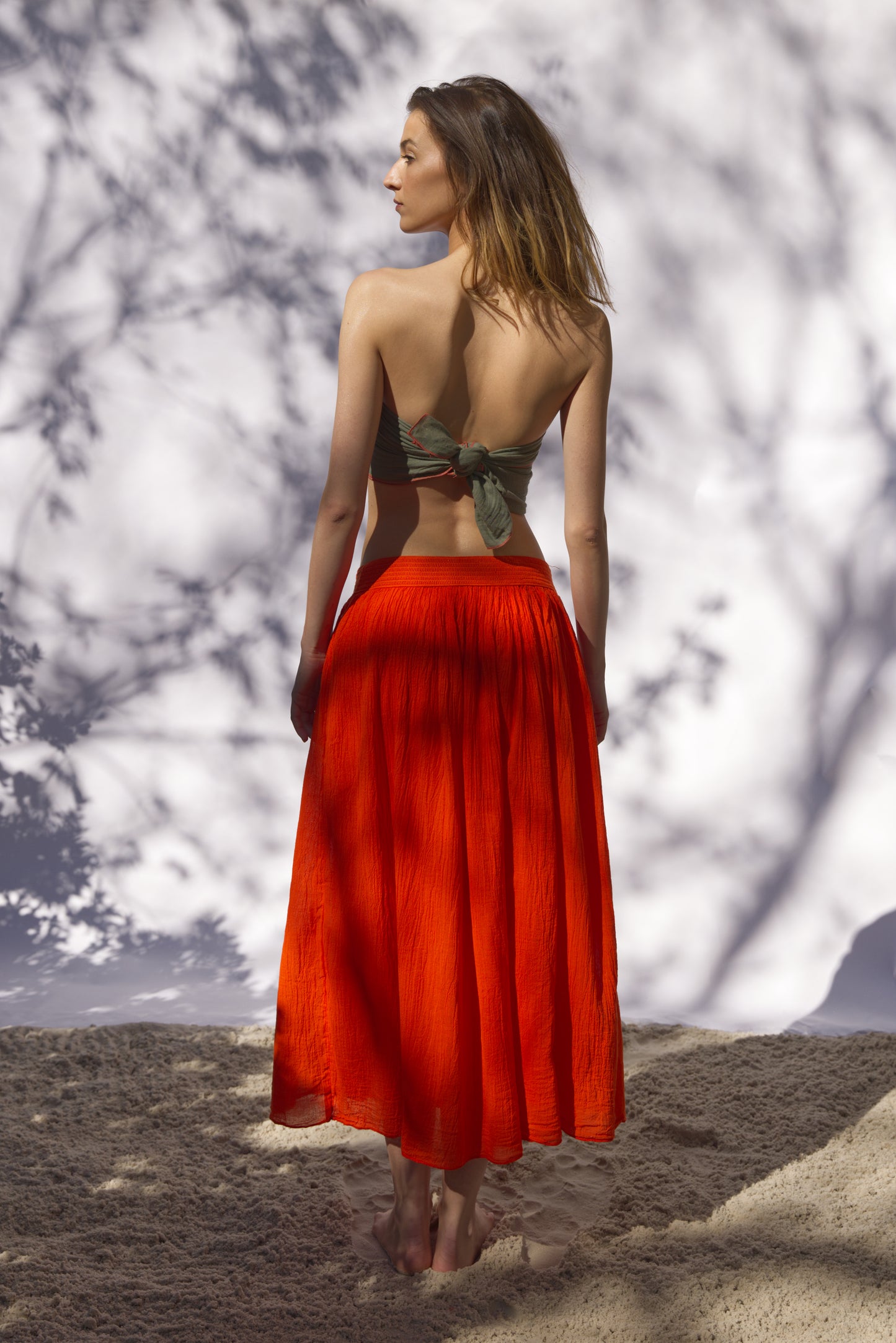 Mandarin Red skirt