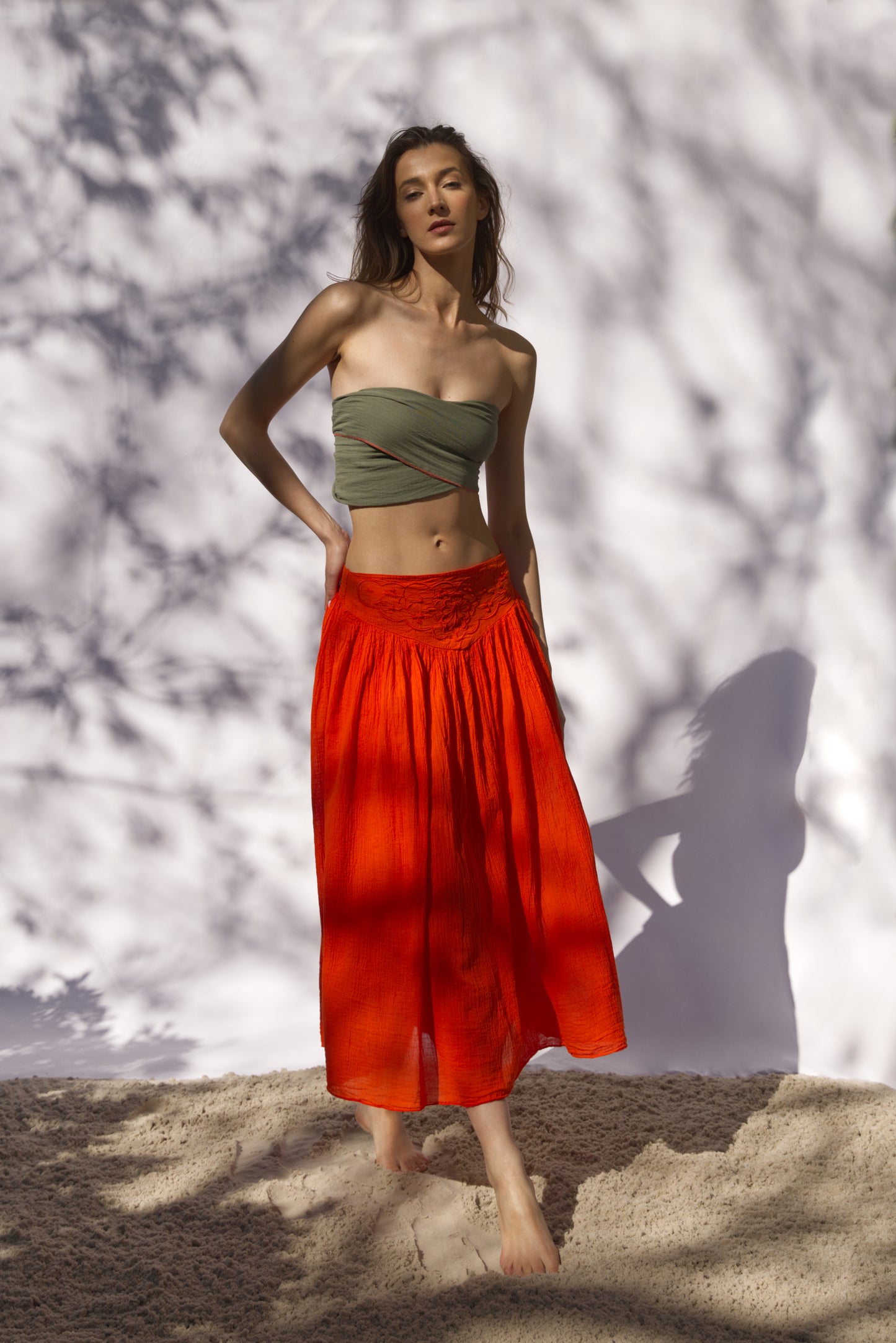 Mandarin Red skirt