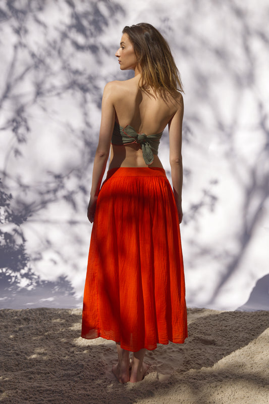 Mandarin Red skirt